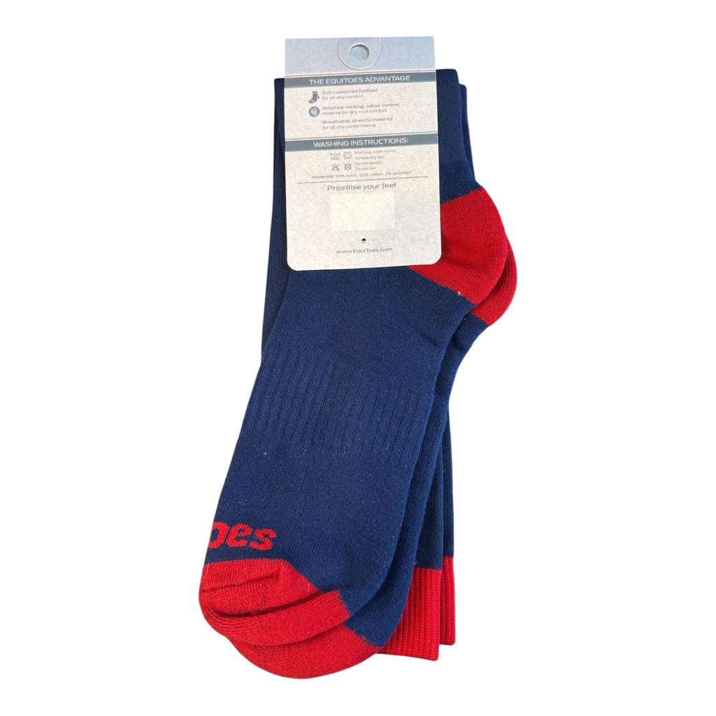 EquiToes Adults Classic Riding Sock Navy With Red Logo