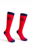 EquiToes Kids Classic Riding Sock Red With Navy Logo