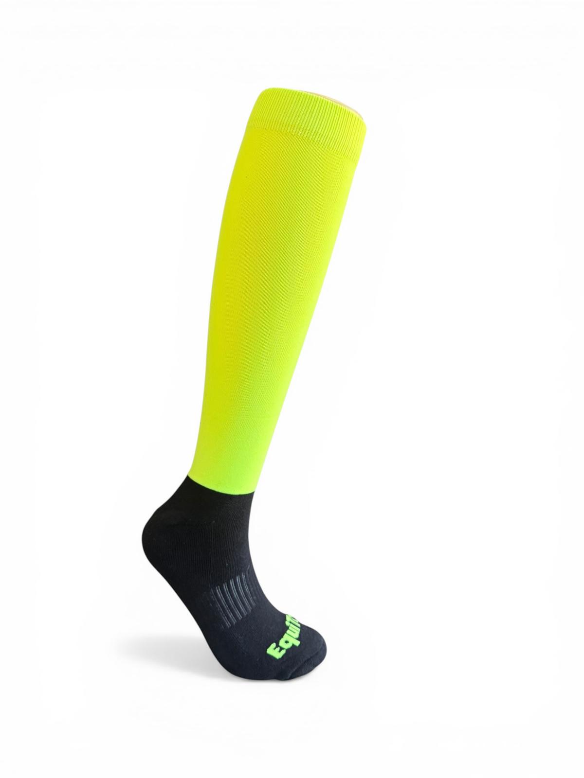 EquiToes Adults Hi-Vis Neon Riding Sock Bright Yellow