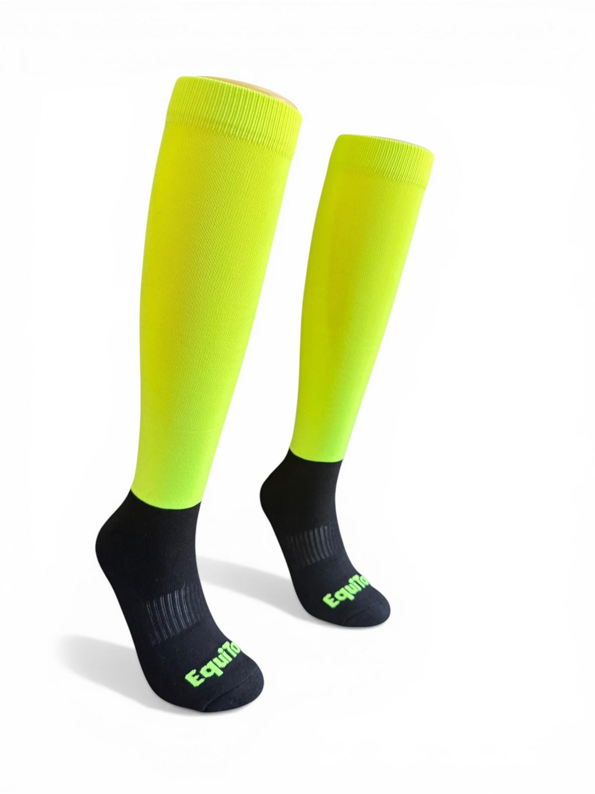 EquiToes Adults Hi-Vis Neon Riding Sock Bright Yellow