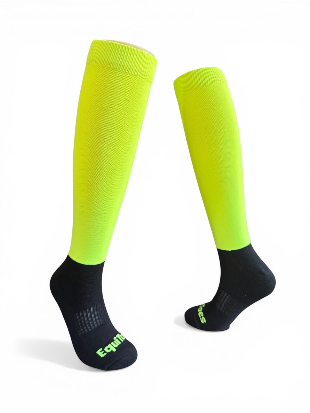 EquiToes Adults Hi-Vis Neon Riding Sock Bright Yellow