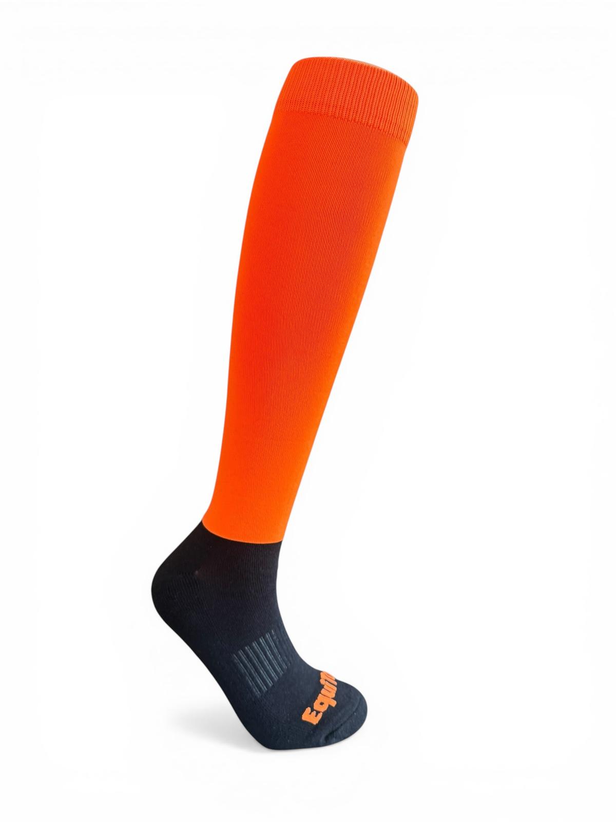 EquiToes Adults Hi-Vis Neon Riding Sock Bright Orange