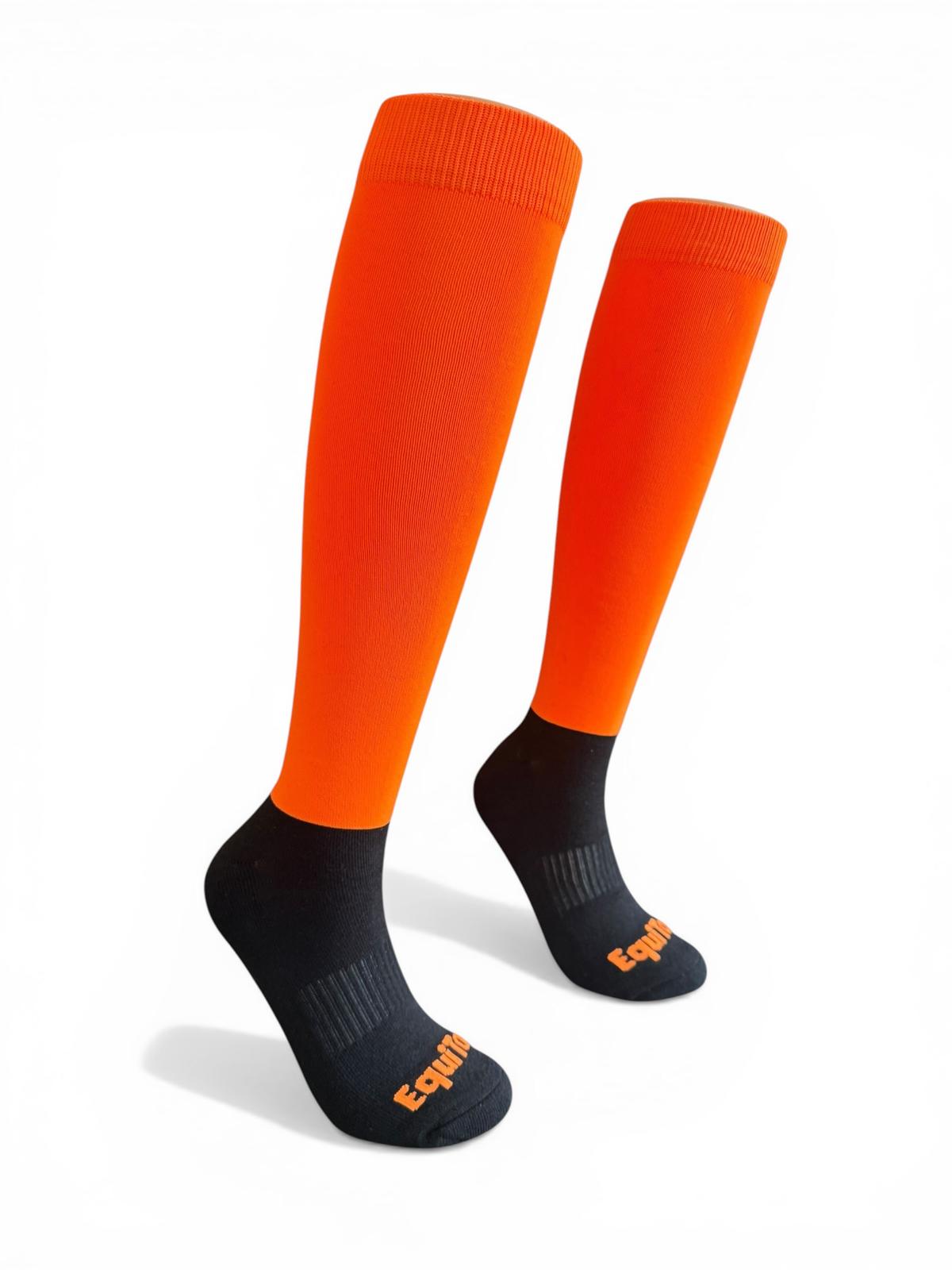 EquiToes Adults Hi-Vis Neon Riding Sock Bright Orange