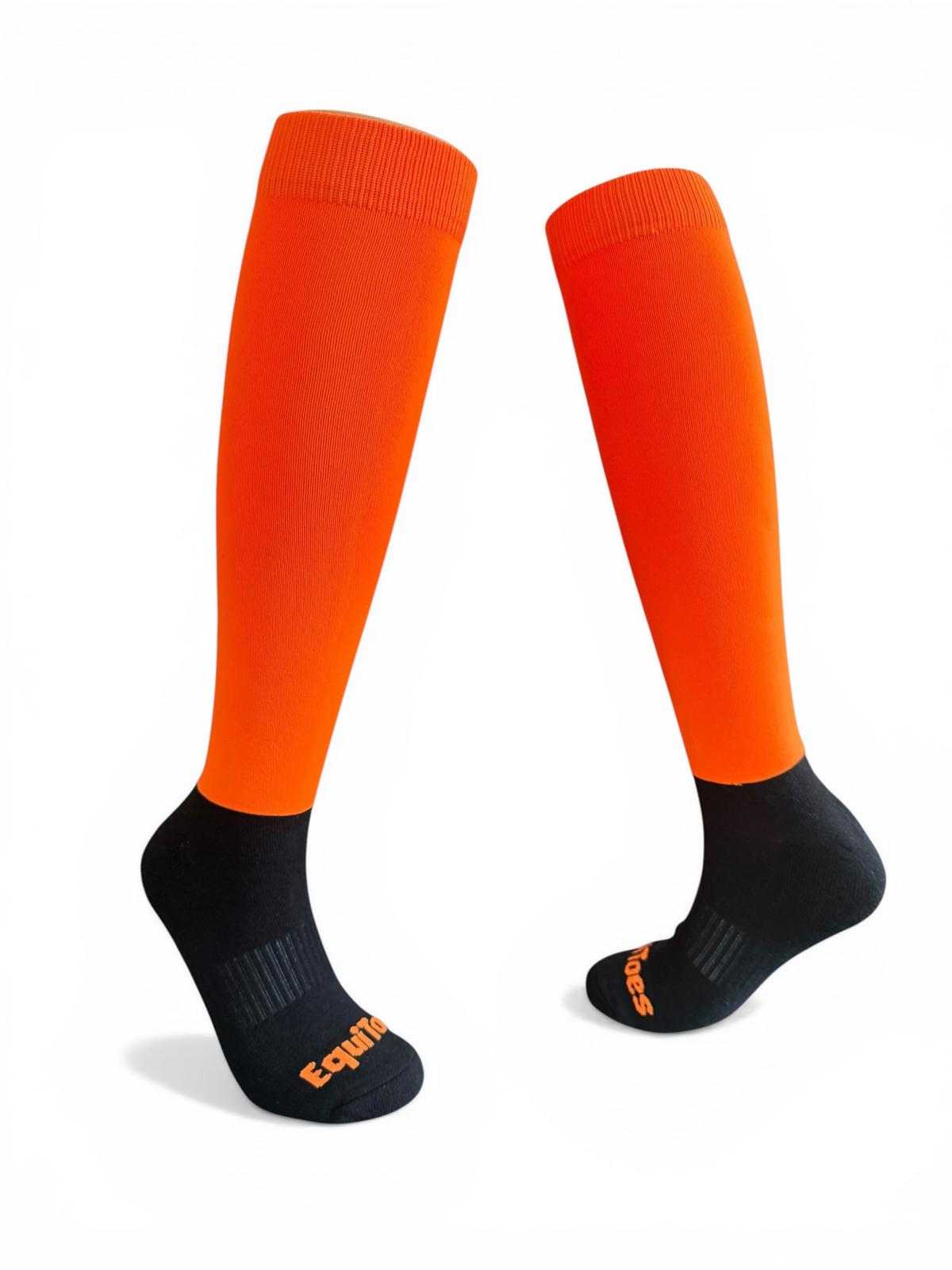 EquiToes Adults Hi-Vis Neon Riding Sock Bright Orange