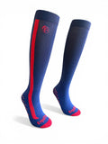 EquiToes Kids Technical  Riding Sock Navy With Red Logo