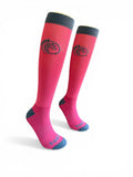EquiToes Adults Classic Riding Sock Berry Pink With Dark Blue Logo