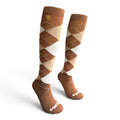 EquiToes Adults Classic Riding Sock Brown and Camel Argyle