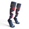 EquiToes Adults Classic Riding Sock Navy, Cream and Burgundy Argyle