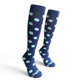 EquiToes Adults Classic Riding Sock Navy and Mint Polka dots